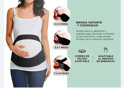 Vista 4 de Faja Materna Prenatal - TALLA, COLOR: NEGRA XL